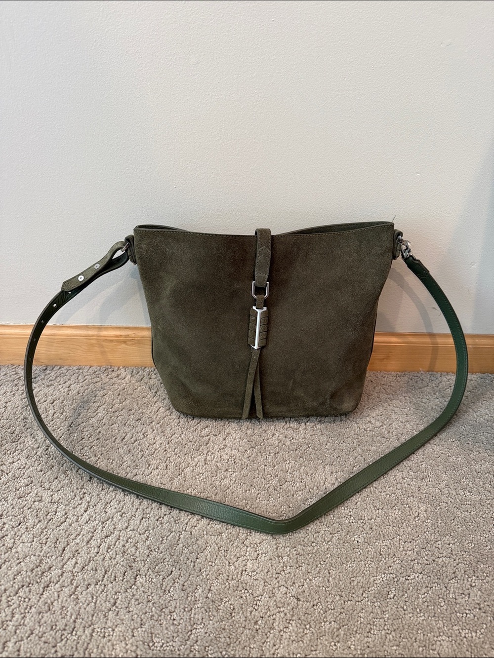 Stella & Dot Olive Green Suede Bag